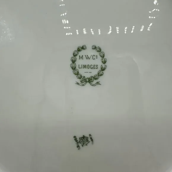 Antique Limoges Plate 9.25” Gold Trim France 12-sided Embossed Scroll - Picture 12 of 14